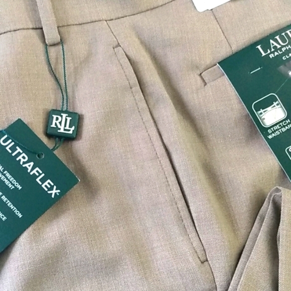 LAUREN RALPH LAUREN TAN ULTRAFLEX CLASSIC FIT WRINKLE RESISTANT PANTS SIZE 42x30 - Picture 7 of 11